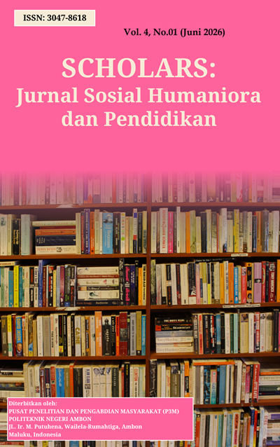					View Vol. 4 No. 1 (2026): SCHOLARS: Jurnal Sosial Humaniora dan Pendidikan
				